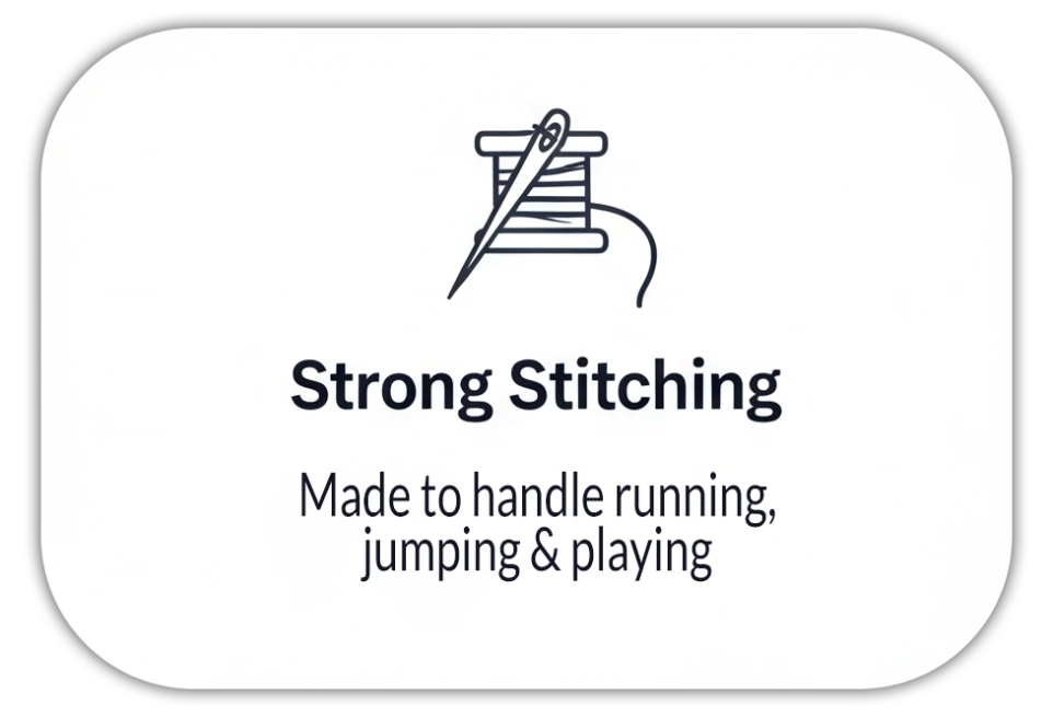 Icon showing strong and durable stitching for kids clothing