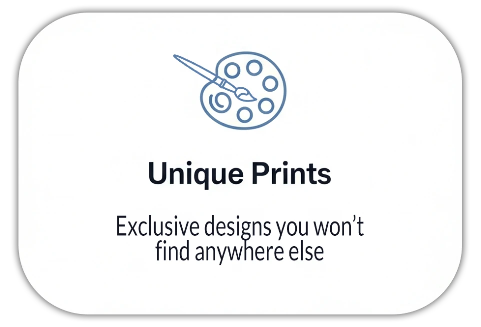 Icon representing unique and colorful graphic prints for kids t-shirts