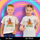 Happy Navaratri Graphic Print T-Shirt - 100% Cotton, Half Sleeve, Unisex Fit, White