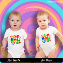 Splash Festival Graphic Print Romper - 100% Cotton, Half Sleeve, Unisex Fit, White | Holi Romper / Onesies