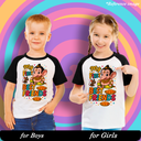 My First Best Friends Graphic Print Raglan T-Shirt - 100% Cotton, Half Sleeve, Unisex Fit, Black and White