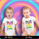 Half Way to One Graphic Print Romper - 100% Cotton, Half Sleeve, Unisex Fit, White | Holi Romper / Onesies