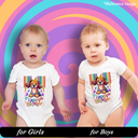 Birthday Vibes Graphic Print Romper - 100% Cotton, Half Sleeve, Unisex Fit, White | Holi Romper / Onesies