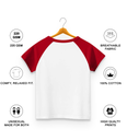 Classic (Plain) Red & White Raglan Half Sleeve Unisex T-shirt