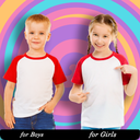 Classic (Plain) Red & White Raglan Half Sleeve Unisex T-shirt