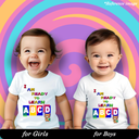 Ready to Learn ABCD Graphic Print T-Shirt - 100% Cotton, Half Sleeve, Unisex Fit, White