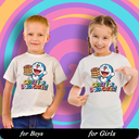 Crazy for Doraemon Graphic Print T-Shirt - 100% Cotton, Half Sleeve, Unisex Fit, White