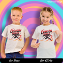 Crimson Surge Graphic Print T-Shirt - 100% Cotton, Half Sleeve, Unisex Fit, White