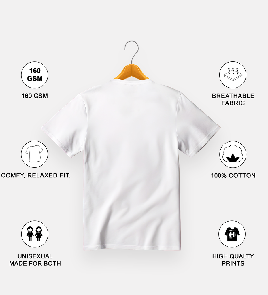 My First Janmashtami Graphic Print T-Shirt - 100% Cotton, Half Sleeve, Unisex Fit, White