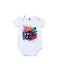Rang Barse Graphic Print Romper - 100% Cotton, Half Sleeve, Unisex Fit, White | Holi Romper / Onesies