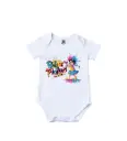 Balam Pichkari Graphic Print Romper - 100% Cotton, Half Sleeve, Unisex Fit, White | Holi Romper / Onesies