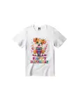 Joyful Balloons Birthday Graphic Print T-Shirt - 100% Cotton, Half Sleeve, Unisex Fit, White