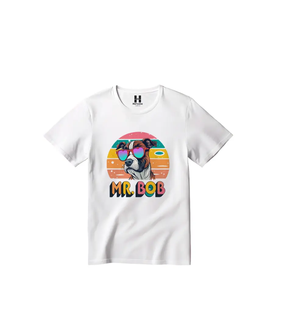 Mr Bob Graphic Print T-Shirt - 100% Cotton, Half Sleeve, Unisex Fit, White (0-6 Months, Online Payment)