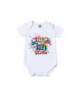 Instagram Chor Holi Khel Graphic Print Romper - 100% Cotton, Half Sleeve, Unisex Fit, White | Holi Romper / Onesies