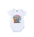 Phone Chor Holi Khel Graphic Print Romper - 100% Cotton, Half Sleeve, Unisex Fit, White | Holi Romper / Onesies 