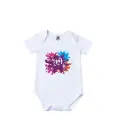 Holi hai Graphic Print Romper - 100% Cotton, Half Sleeve, Unisex Fit, White | Holi Romper / Onesies