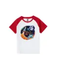 Vande Mataram Graphic Print Raglan T-Shirt - 100% Cotton, Half Sleeve, Unisex Fit, Red and White