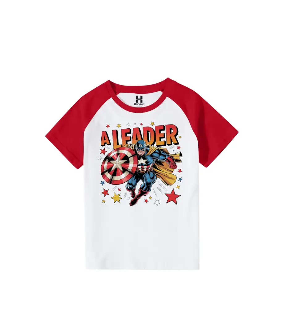 A leader Born to Lead Graphic Print Raglan T-Shirt - 100% Cotton, Half Sleeve, Unisex Fit, Red and White (0-6 Months, Online Payment)