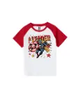 A leader Born to Lead Graphic Print Raglan T-Shirt - 100% Cotton, Half Sleeve, Unisex Fit, Red and White