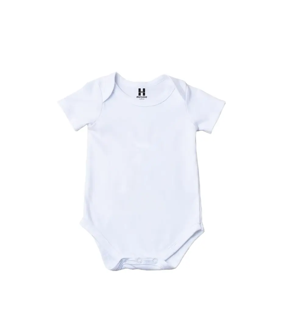 Classic (Plain) White Half Sleeve Unisex Romper/Onesies  (0-3 Months)
