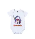 Doraemon the Warrior Graphic Print Romper - 100% Cotton, Half Sleeve, Unisex Fit, White | Holi Romper / Onesies
