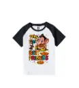 My First Best Friends Graphic Print Raglan T-Shirt - 100% Cotton, Half Sleeve, Unisex Fit, Black and White