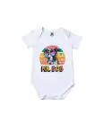 Mr Bob Graphic Print Romper - 100% Cotton, Half Sleeve, Unisex Fit, White | Holi Romper / Onesies