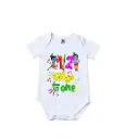 Half Way to One Graphic Print Romper - 100% Cotton, Half Sleeve, Unisex Fit, White | Holi Romper / Onesies