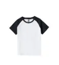 Classic (Plain) Black & White Raglan Half Sleeve Unisex T-shirt 