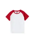 Classic (Plain) Red & White Raglan Half Sleeve Unisex T-shirt 