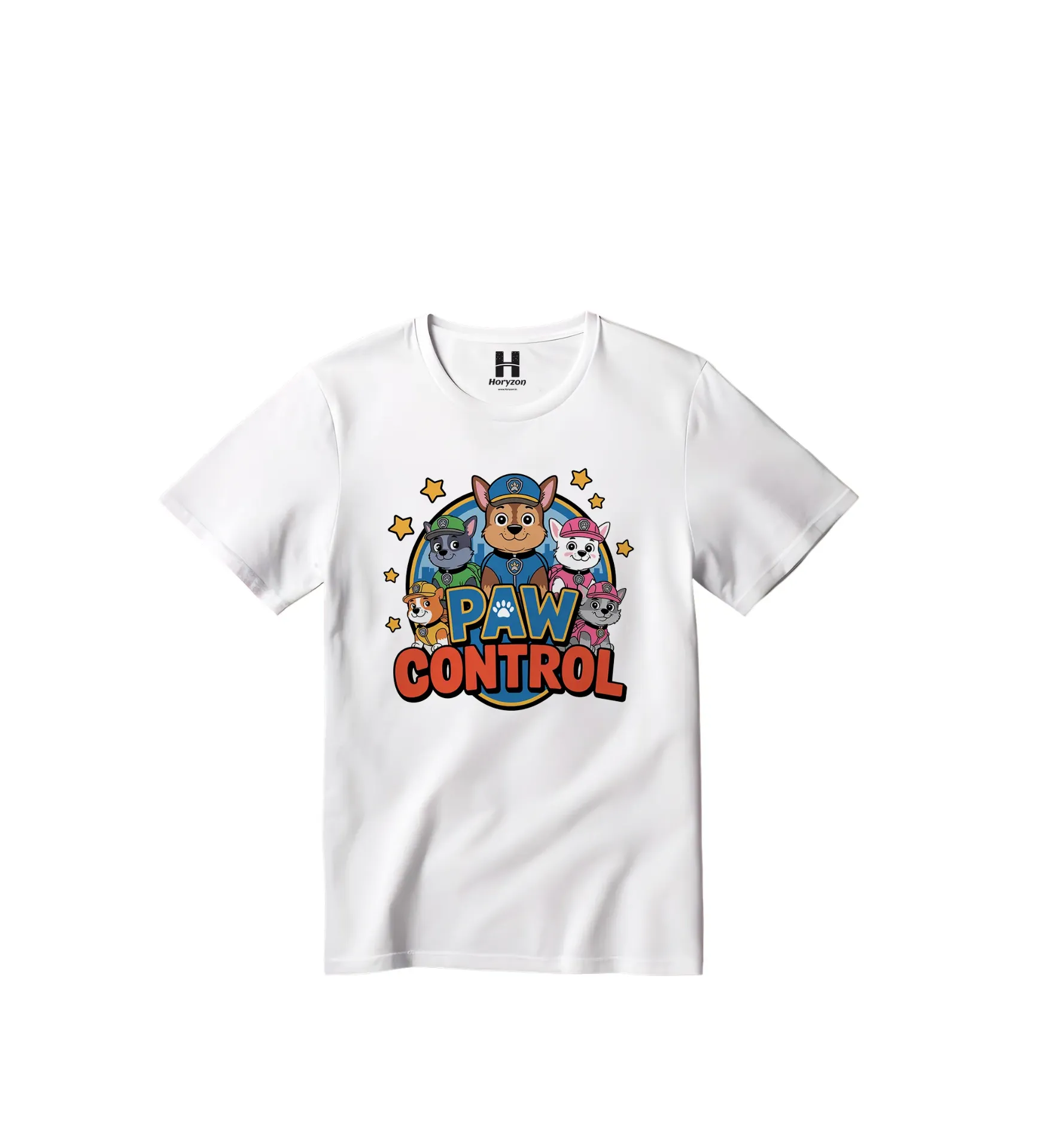 Paw Control - Guardians Crew Graphic Print T-Shirt - 100% Cotton, Half Sleeve, Unisex Fit, White