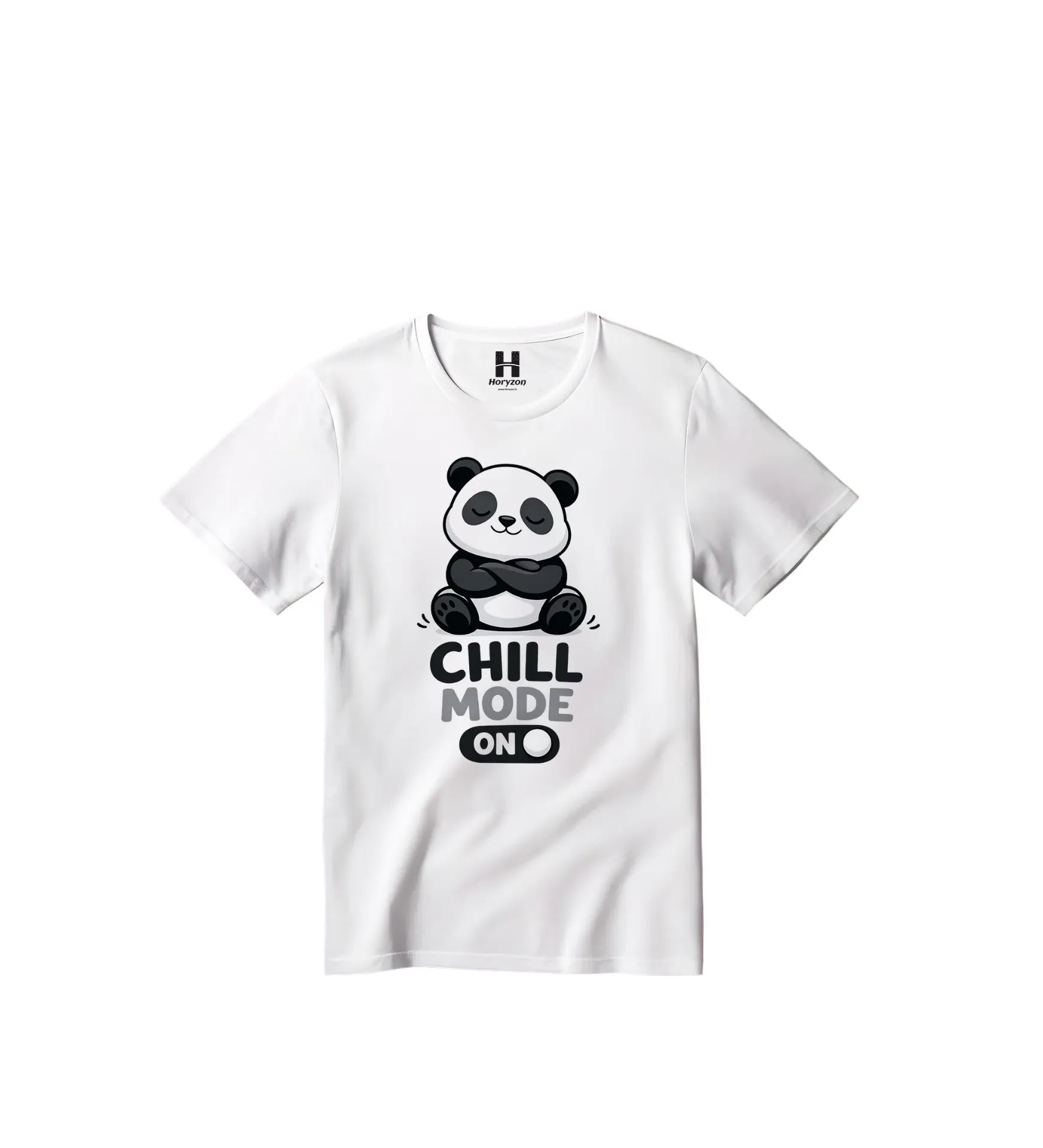 Chill Mode on Graphic Print T-Shirt - 100% Cotton, Half Sleeve, Unisex Fit, White