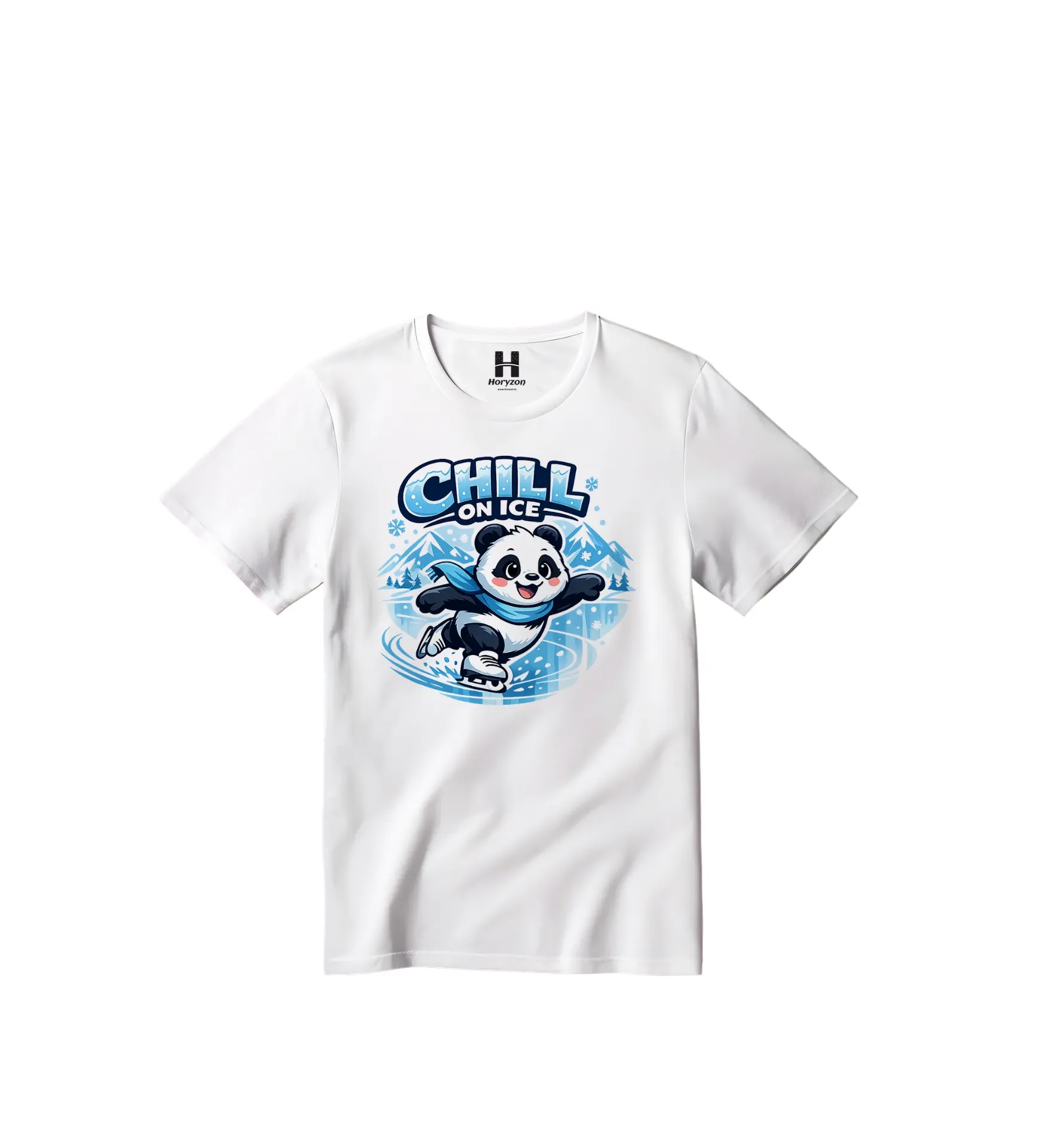 Chill on Ice Graphic Print T-Shirt - 100% Cotton, Half Sleeve, Unisex Fit, White (0-6 Months, Online Payment)