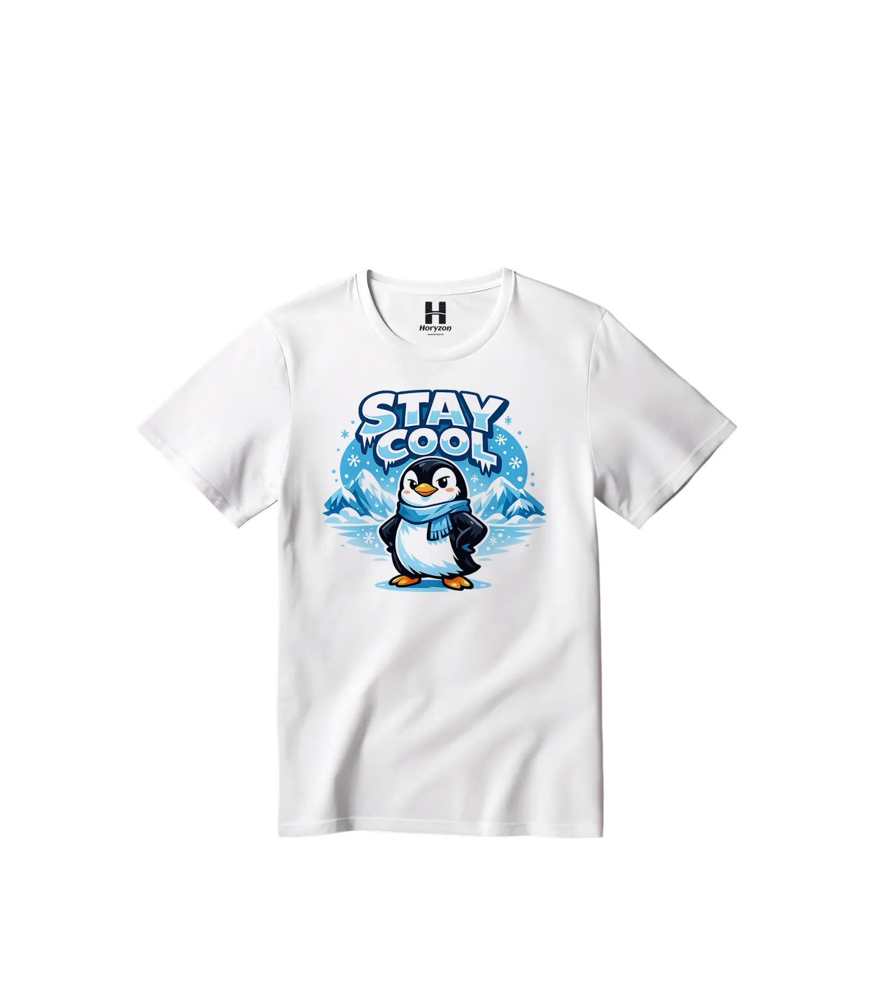 Stay Cool Graphic Print T-Shirt - 100% Cotton, Half Sleeve, Unisex Fit, White (0-6 Months, Online Payment)