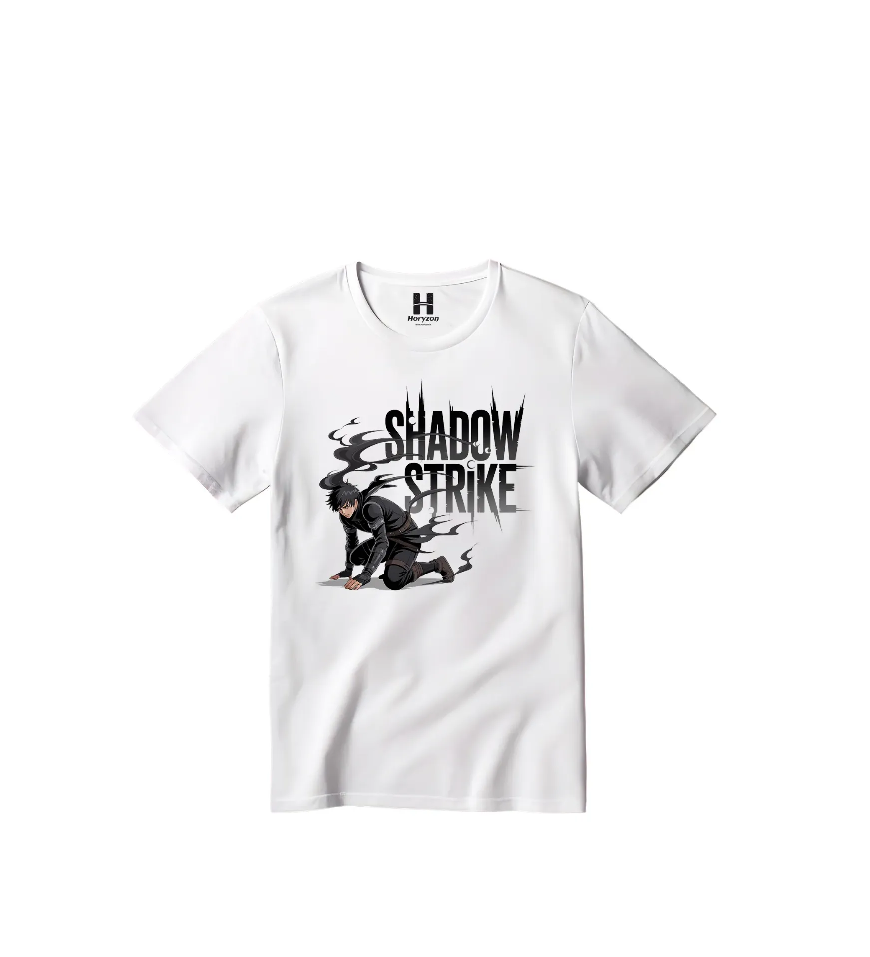 Shadow Strike Graphic Print T-Shirt - 100% Cotton, Half Sleeve, Unisex Fit, White